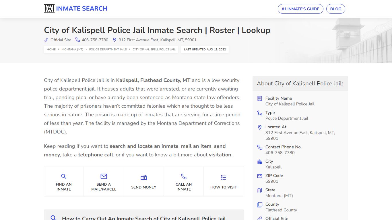 City of Kalispell Police Jail Inmate Search | Roster | Lookup